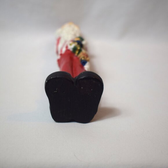 Vintage Resin Skinny Santa Claus Figure With Black Boots and Toys - Picture 11 of 11